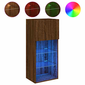 TV skříňka s LED osvětlením hnědý dub 40,5 x 30 x 90 cm - obrázek 2
