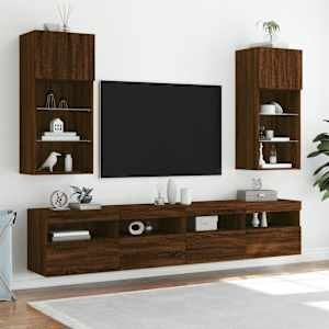 TV skříňka s LED osvětlením hnědý dub 40,5 x 30 x 90 cm - obrázek 3