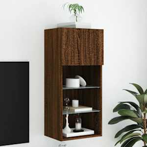 TV skříňka s LED osvětlením hnědý dub 40,5 x 30 x 90 cm - obrázek 1