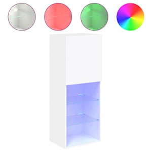 TV skříňka s LED osvětlením bílá 40,5 x 30 x 102 cm - obrázek 2