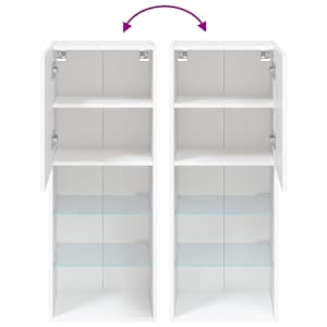 TV skříňka s LED osvětlením bílá 40,5 x 30 x 102 cm - obrázek 12
