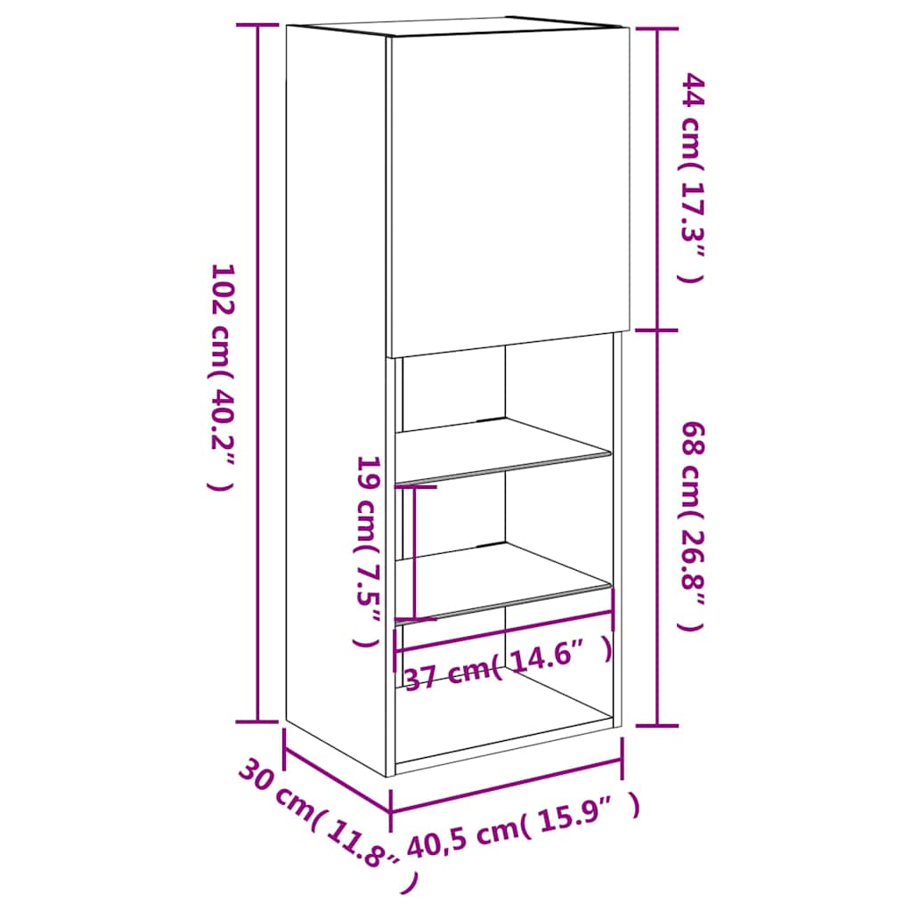 TV skříňka s LED osvětlením černá 40,5 x 30 x 102 cm - obrázek 19