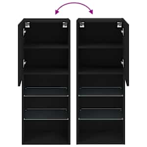 TV skříňka s LED osvětlením černá 40,5 x 30 x 102 cm - obrázek 12