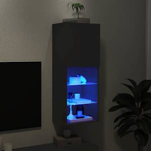 TV skříňka s LED osvětlením černá 40,5 x 30 x 102 cm - obrázek 5