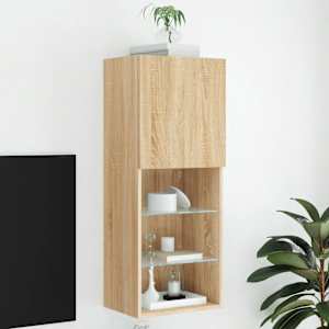 TV skříňka s LED osvětlením dub sonoma 40,5 x 30 x 102 cm - obrázek 1