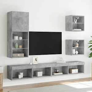 TV skříňka s LED osvětlením betonově šedá 40,5 x 30 x 102 cm - obrázek 3