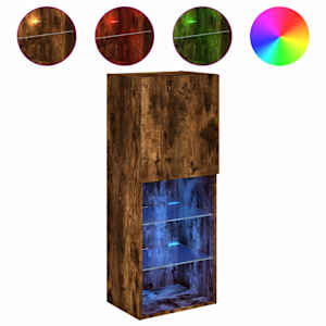 TV skříňka s LED osvětlením kouřový dub 40,5 x 30 x 102 cm - obrázek 2