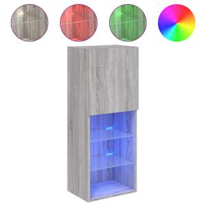 TV skříňka s LED osvětlením šedá sonoma 40,5 x 30 x 102 cm - obrázek 2
