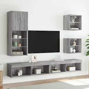 TV skříňka s LED osvětlením šedá sonoma 40,5 x 30 x 102 cm - obrázek 3