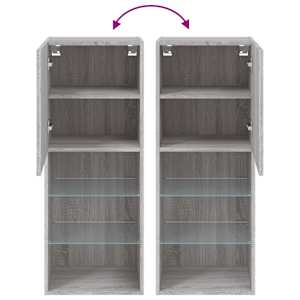 TV skříňka s LED osvětlením šedá sonoma 40,5 x 30 x 102 cm - obrázek 12