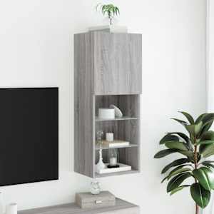 TV skříňka s LED osvětlením šedá sonoma 40,5 x 30 x 102 cm - obrázek 4