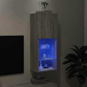 TV skříňka s LED osvětlením šedá sonoma 40,5 x 30 x 102 cm - obrázek 5