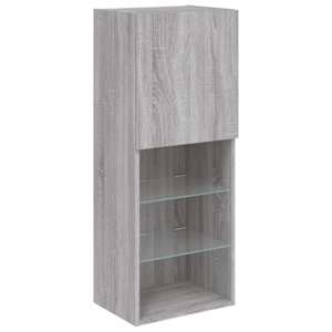 TV skříňka s LED osvětlením šedá sonoma 40,5 x 30 x 102 cm - obrázek 7