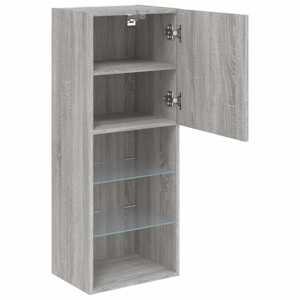 TV skříňka s LED osvětlením šedá sonoma 40,5 x 30 x 102 cm - obrázek 8