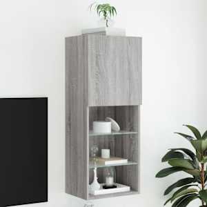 TV skříňka s LED osvětlením šedá sonoma 40,5 x 30 x 102 cm - obrázek 1