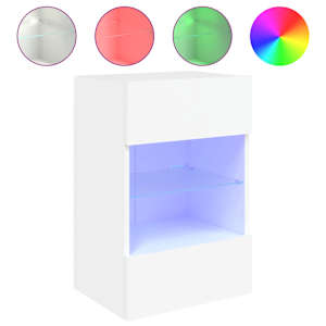 Nástěnná TV skříňka s LED osvětlením bílá 40 x 30 x 60,5 cm - obrázek 2