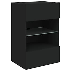 Nástěnná TV skříňka s LED osvětlením černá 40 x 30 x 60,5 cm - obrázek 6