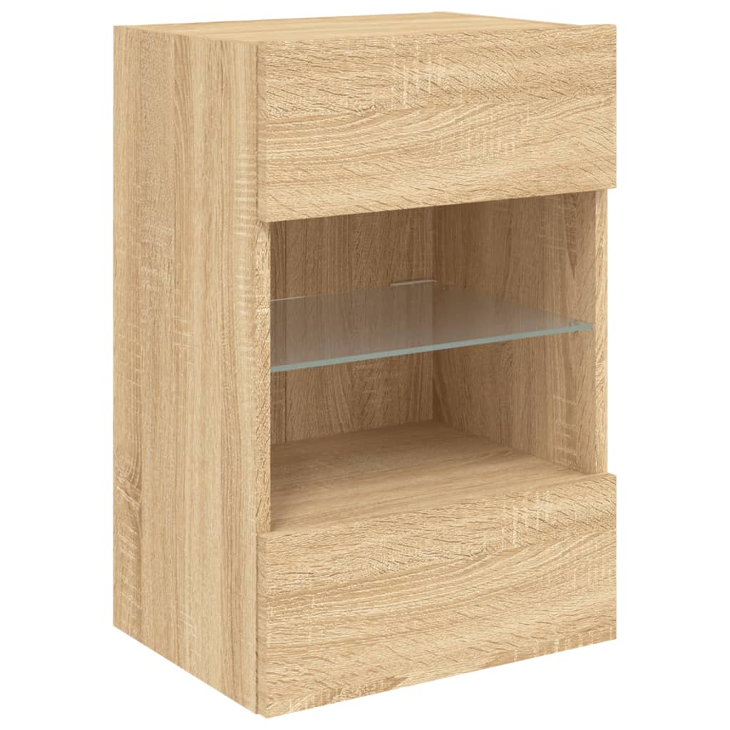 vidaXL sonoma tölgy színű fali TV-szekrény LED-ekkel 40x30x60,5 cm