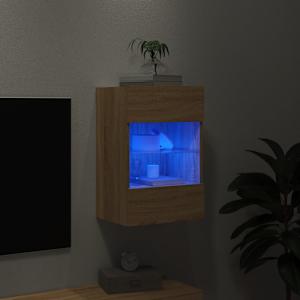 Nástěnná TV skříňka s LED osvětlením dub sonoma 40x30x60,5 cm - obrázek 3