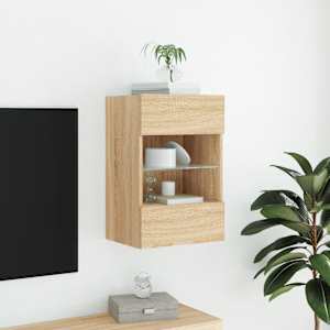 Nástěnná TV skříňka s LED osvětlením dub sonoma 40x30x60,5 cm - obrázek 4
