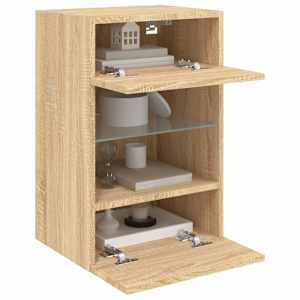 Nástěnná TV skříňka s LED osvětlením dub sonoma 40x30x60,5 cm - obrázek 16