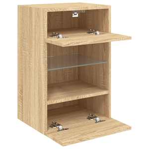 Nástěnná TV skříňka s LED osvětlením dub sonoma 40x30x60,5 cm - obrázek 7