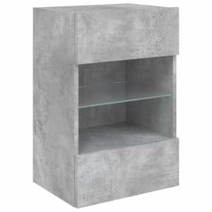 Nástěnná TV skříňka s LED osvětlením betonově šedá 40x30x60,5cm - obrázek 6