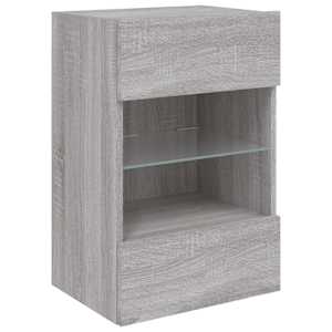Nástěnná TV skříňka s LED osvětlením šedá sonoma 40x30x60,5 cm - obrázek 6