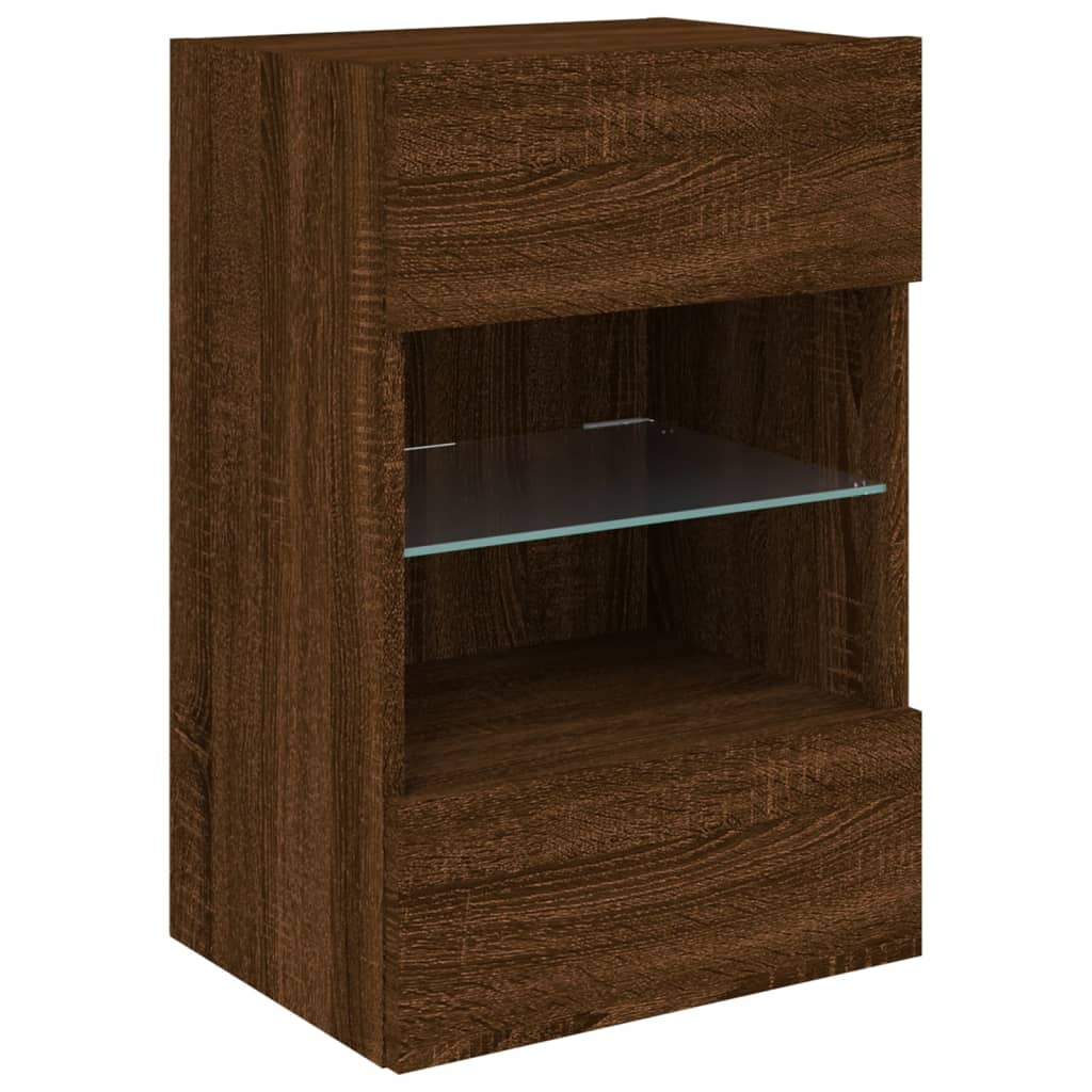 Thumbnail - vidaXL TV-Wandschrank mit LED-Leuchten Braun Eichen-Optik 40x30x60,5cm