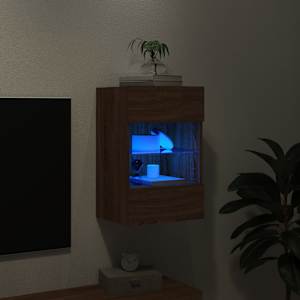 Nástěnná TV skříňka s LED osvětlením hnědý dub 40x30x60,5 cm - obrázek 3