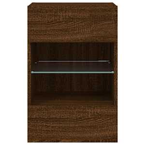 Nástěnná TV skříňka s LED osvětlením hnědý dub 40x30x60,5 cm - obrázek 8