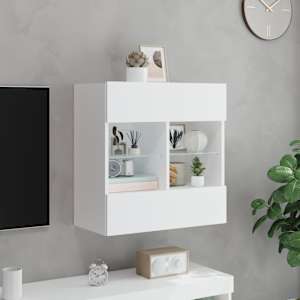 Nástěnná TV skříňka s LED osvětlením bílá 58,5 x 30 x 60,5 cm - obrázek 4