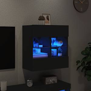 Nástěnná TV skříňka s LED osvětlením černá 58,5 x 30 x 60,5 cm - obrázek 3