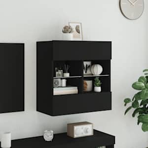 Nástěnná TV skříňka s LED osvětlením černá 58,5 x 30 x 60,5 cm - obrázek 4
