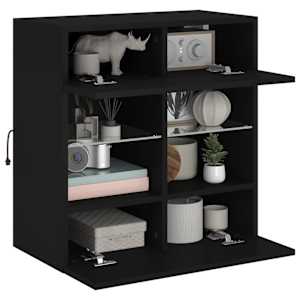 Nástěnná TV skříňka s LED osvětlením černá 58,5 x 30 x 60,5 cm - obrázek 15
