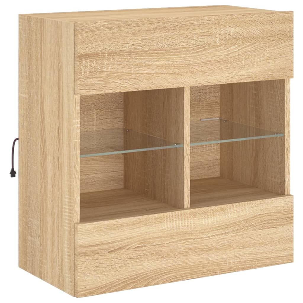 Thumbnail - vidaXL TV-Wandschrank mit LED-Leuchten Sonoma-Eiche 58,5x30x60,5 cm