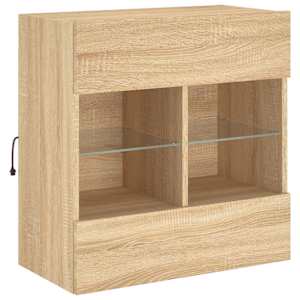 Nástěnná TV skříňka s LED osvětlením dub sonoma 58,5x30x60,5 cm - obrázek 5