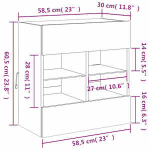 Nástěnná TV skříňka s LED osvětlením dub sonoma 58,5x30x60,5 cm - obrázek 17