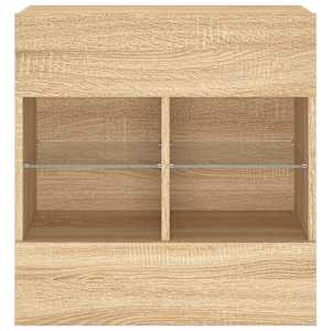 Nástěnná TV skříňka s LED osvětlením dub sonoma 58,5x30x60,5 cm - obrázek 6