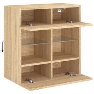 Nástěnná TV skříňka s LED osvětlením dub sonoma 58,5x30x60,5 cm - obrázek 7
