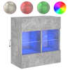 vidaXL teleri seinakapp LED-tuledega, betoonhall, 58,5 x 30 x 60,5 cm