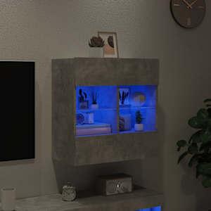 Nástěnná TV skříňka s LED betonově šedá 58,5 x 30 x 60,5 cm - obrázek 3