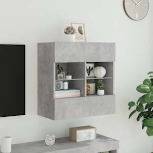 Nástěnná TV skříňka s LED betonově šedá 58,5 x 30 x 60,5 cm - obrázek 4