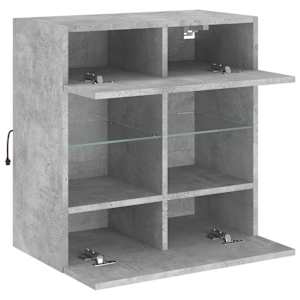Nástěnná TV skříňka s LED betonově šedá 58,5 x 30 x 60,5 cm - obrázek 7