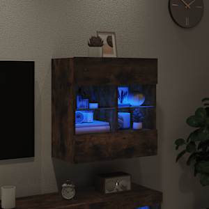 Nástěnná TV skříňka s LED osvětlením kouřový dub 58,5x30x60,5cm - obrázek 3