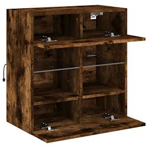 Nástěnná TV skříňka s LED osvětlením kouřový dub 58,5x30x60,5cm - obrázek 7
