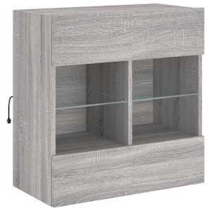 Nástěnná TV skříňka s LED osvětlením šedá sonoma 58,5x30x60,5cm - obrázek 5