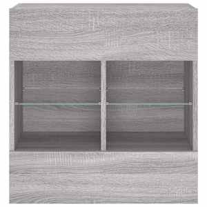 Nástěnná TV skříňka s LED osvětlením šedá sonoma 58,5x30x60,5cm - obrázek 6