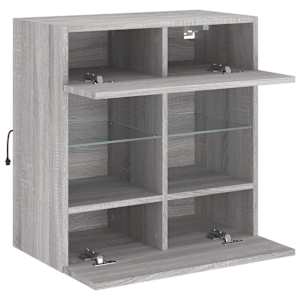 Nástěnná TV skříňka s LED osvětlením šedá sonoma 58,5x30x60,5cm - obrázek 7