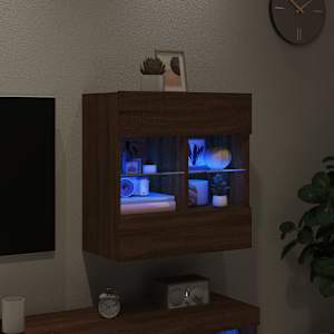 Nástěnná TV skříňka s LED osvětlením hnědý dub 58,5x30x60,5 cm - obrázek 3